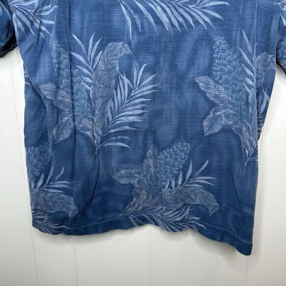 Boca Classics Mens Shirt Island Wear Silk Hawaiian Short Sleeve Blue Leafy XXXL - Picture 8 of 14